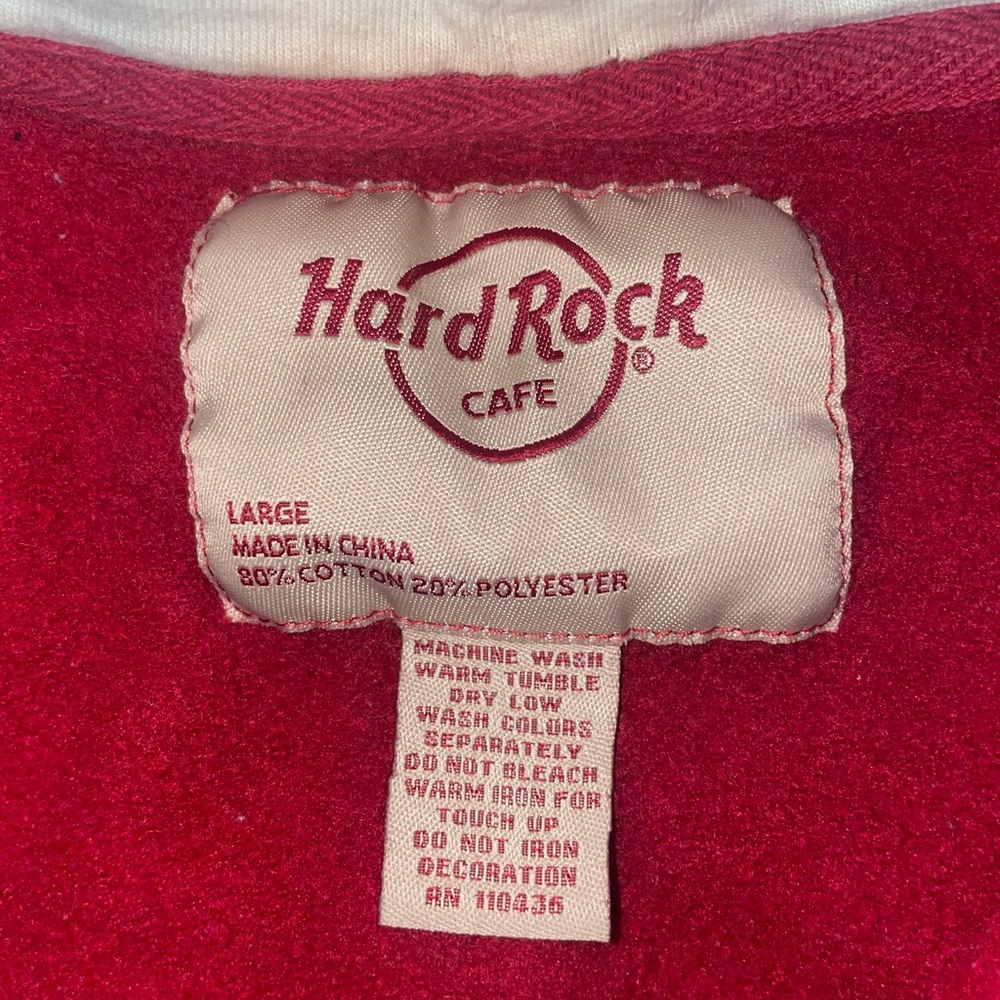 Vintage Hard Rock Cafe (Las Vegas) Maroon Hoodie with Beige Accents - Picture 6 of 6